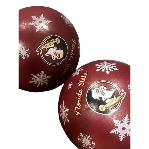 Florida State University FSU Snowflake Christmas Ornament set of 5 - Picture 6 of 7
